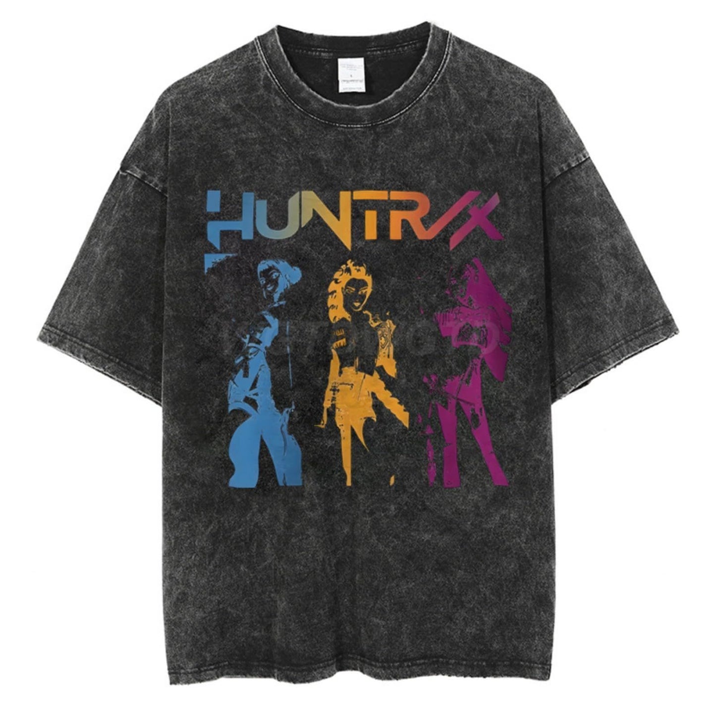Washed Couple Short Sleeve T-Shirt AnimeCartoon Cross-border Export