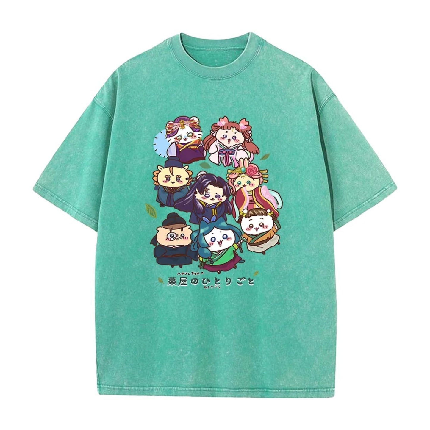 Washed Couple Short Sleeve T-Shirt AnimeCartoon Cross-border Export
