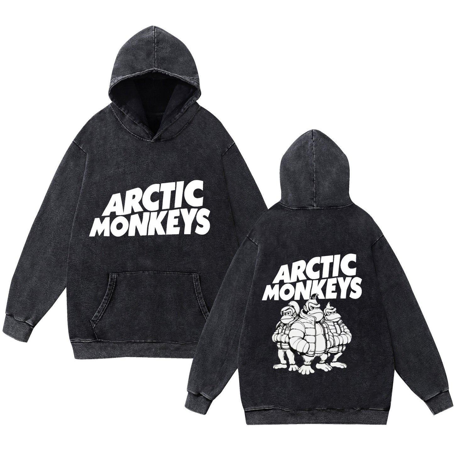 Washed Vintage Faded Pure Cotton New Arrival Rock Arctic Monkey Music Album Hoodie