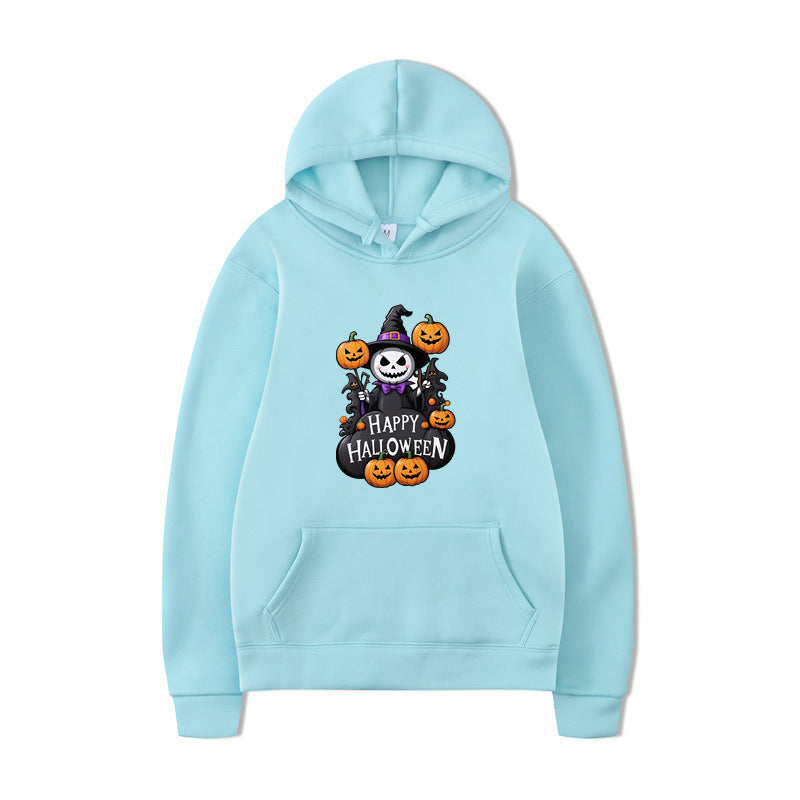 Halloween Series Printed Hooded Long Sleeve Sweatshirt Loose Casual