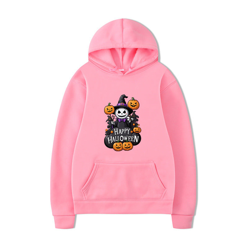 Halloween Series Printed Hooded Long Sleeve Sweatshirt Loose Casual