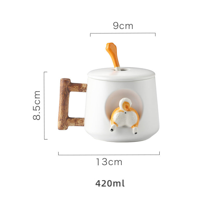 Creative Ceramic Mug Coffee Mug With Lid Spoon