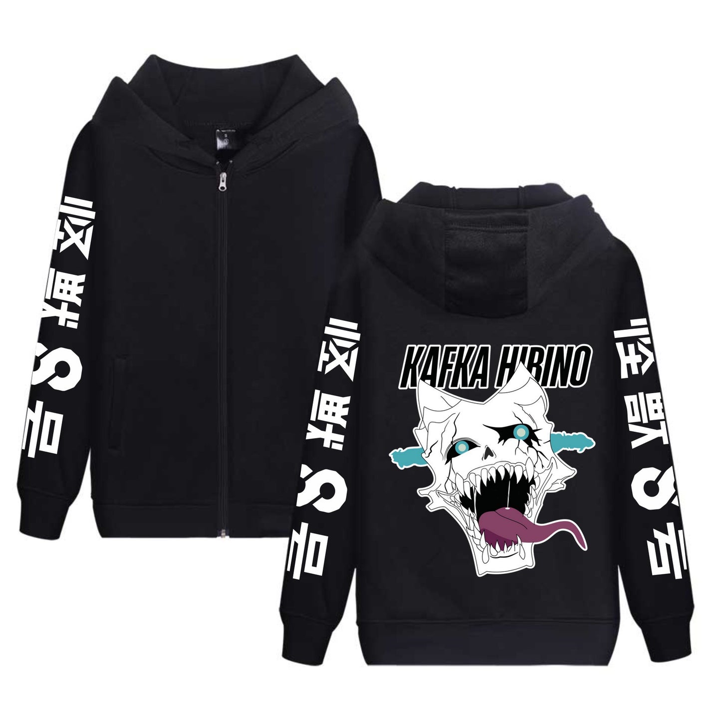 Anime Kaiju No. 8 Printed Hoodie Zip-Up Sweatshirt for Men and Women
