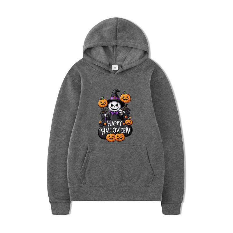 Halloween Series Printed Hooded Long Sleeve Sweatshirt Loose Casual