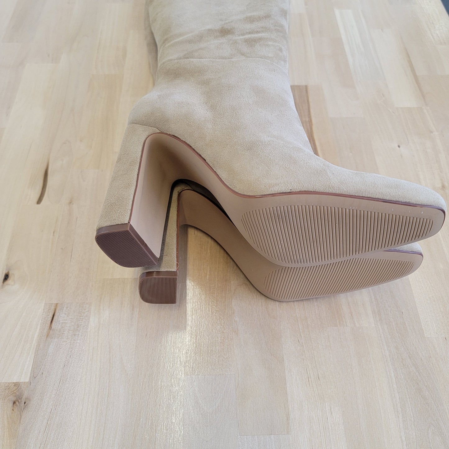 Steve Madden Ally Suede Almond Toe Knee-High Boots Sz 9.5