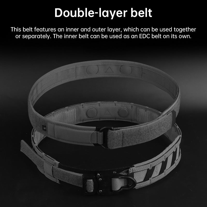 Tactical magnetic belt, quick-release buckle, double-layer magnet, MOLLE belt, Airsoft training accessories for outdoor hunting