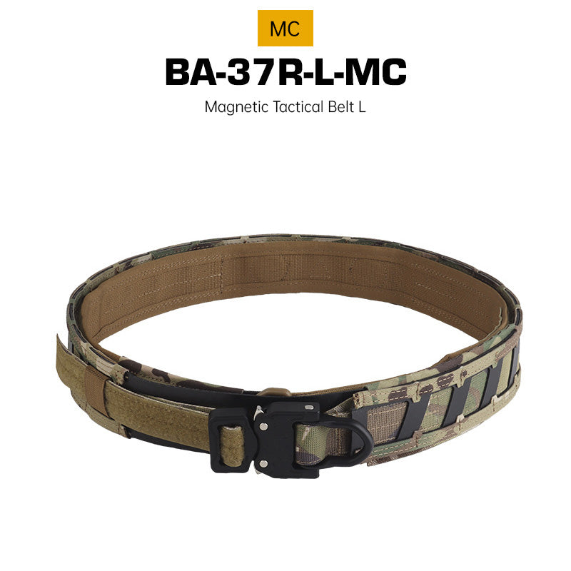 Tactical magnetic belt, quick-release buckle, double-layer magnet, MOLLE belt, Airsoft training accessories for outdoor hunting