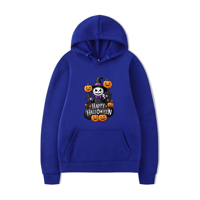 Halloween Series Printed Hooded Long Sleeve Sweatshirt Loose Casual