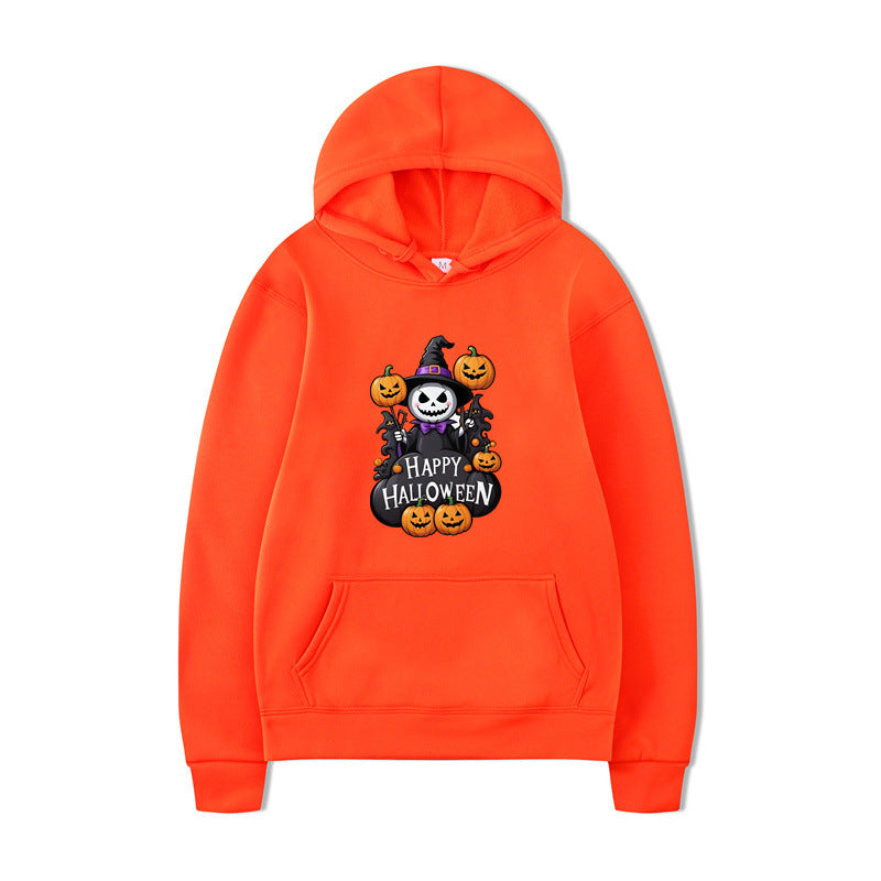 Halloween Series Printed Hooded Long Sleeve Sweatshirt Loose Casual