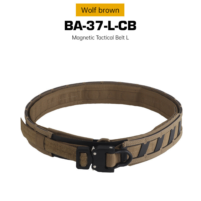 Tactical magnetic belt, quick-release buckle, double-layer magnet, MOLLE belt, Airsoft training accessories for outdoor hunting