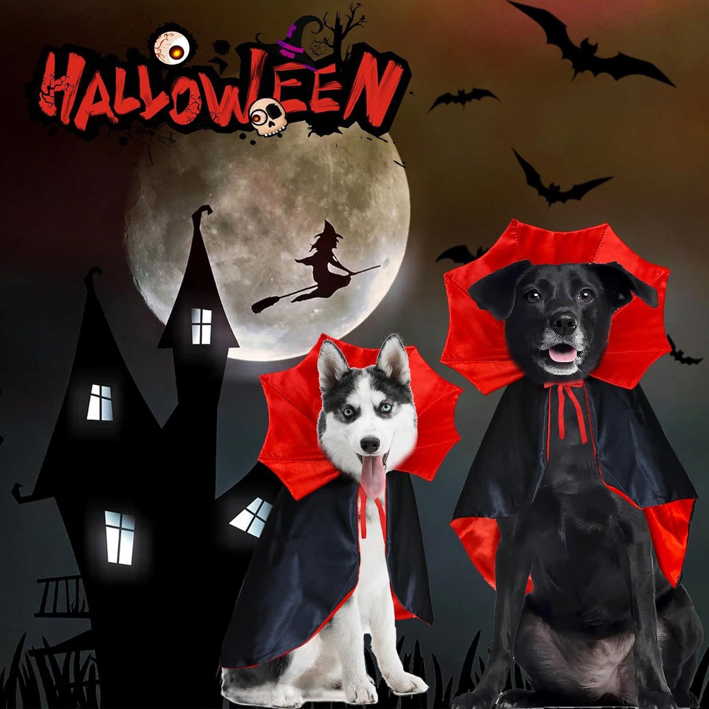 Halloween pet cat dog funny bat costume cloak
