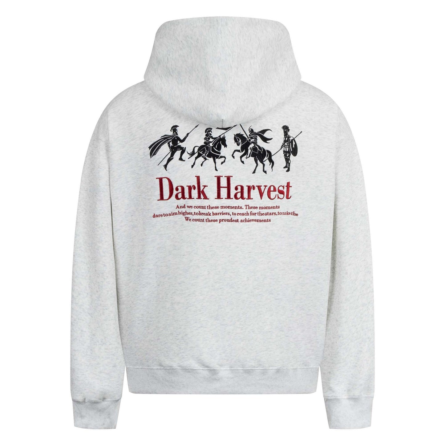 Style War Horse Print Letter Embroidery Hooded Sweatshirt Unisex Loose Casual Pullover Hoodie