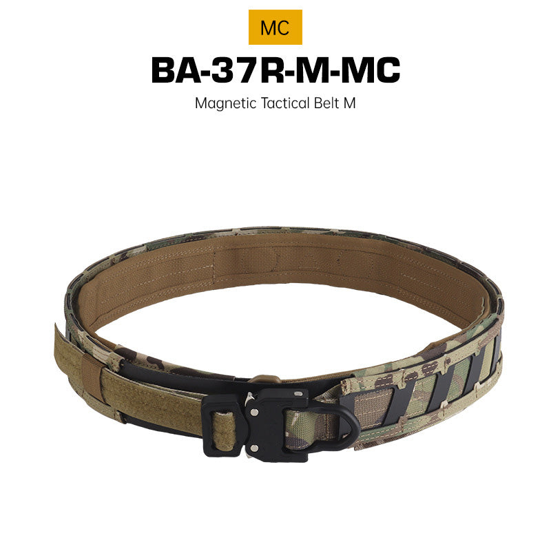 Tactical magnetic belt, quick-release buckle, double-layer magnet, MOLLE belt, Airsoft training accessories for outdoor hunting