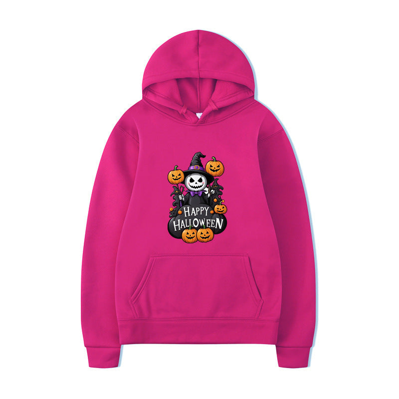 Halloween Series Printed Hooded Long Sleeve Sweatshirt Loose Casual