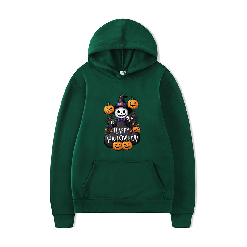 Halloween Series Printed Hooded Long Sleeve Sweatshirt Loose Casual