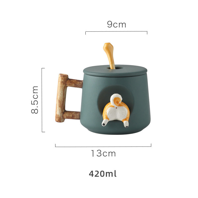 Creative Ceramic Mug Coffee Mug With Lid Spoon