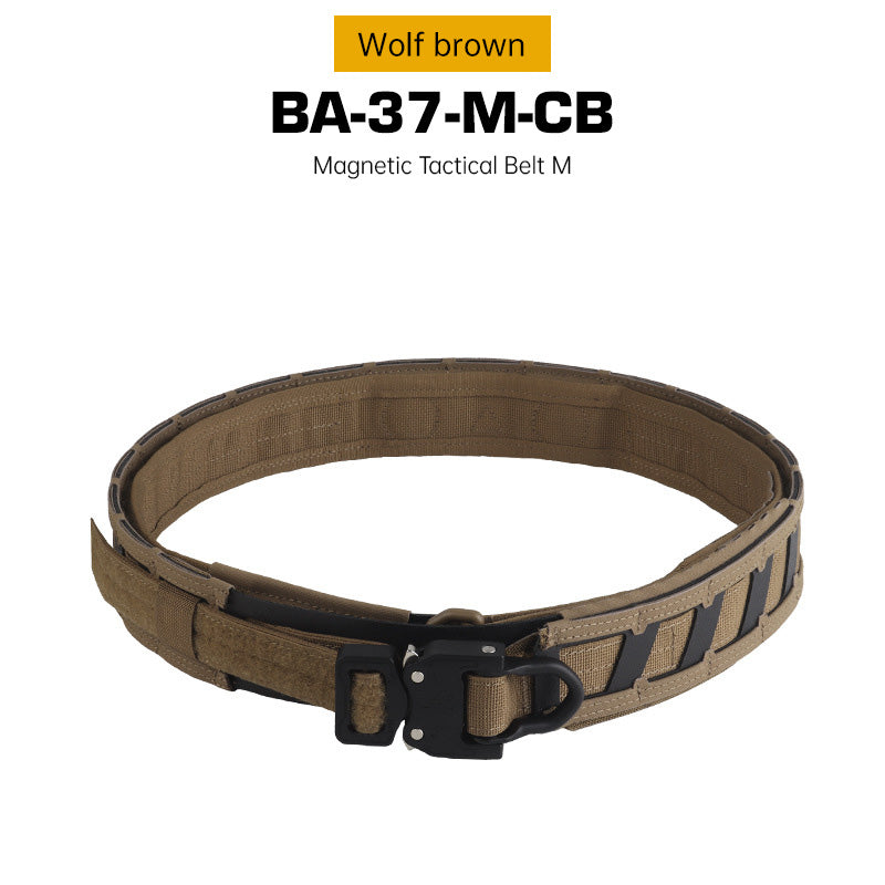 Tactical magnetic belt, quick-release buckle, double-layer magnet, MOLLE belt, Airsoft training accessories for outdoor hunting
