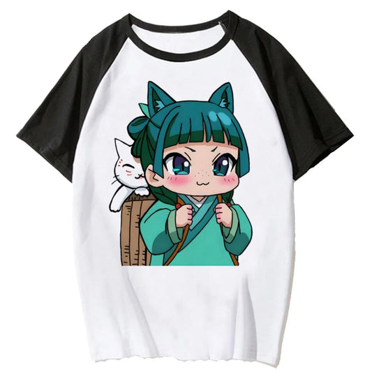 Washed Couple Short Sleeve T-Shirt AnimeCartoon Cross-border Export