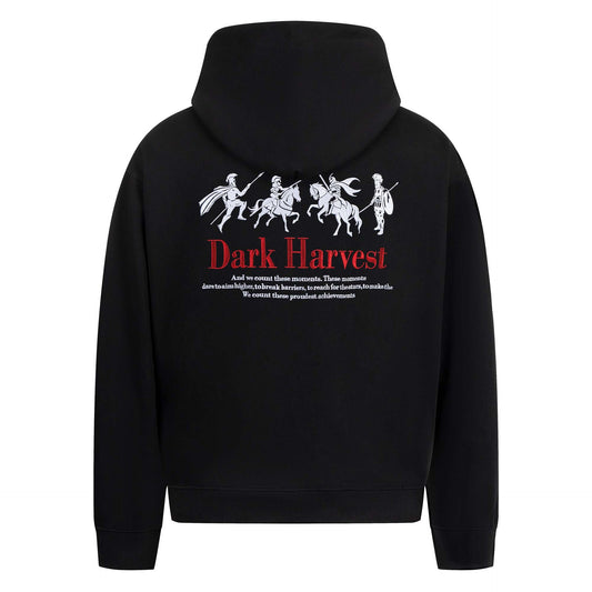 Style War Horse Print Letter Embroidery Hooded Sweatshirt Unisex Loose Casual Pullover Hoodie