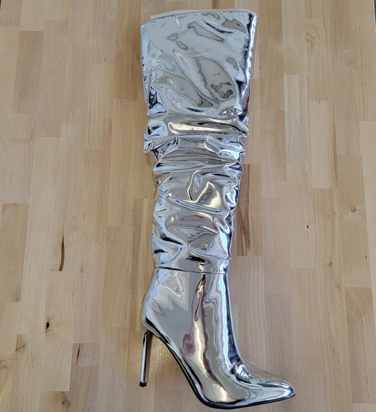INC Silver Boots Sz 7